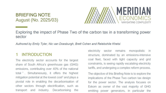 Exploring the impact of Phase Two of the carbon tax in a transforming power sector